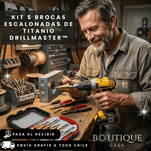Kit 5 Brocas Escalonadas de Titanio | DrillMaster™