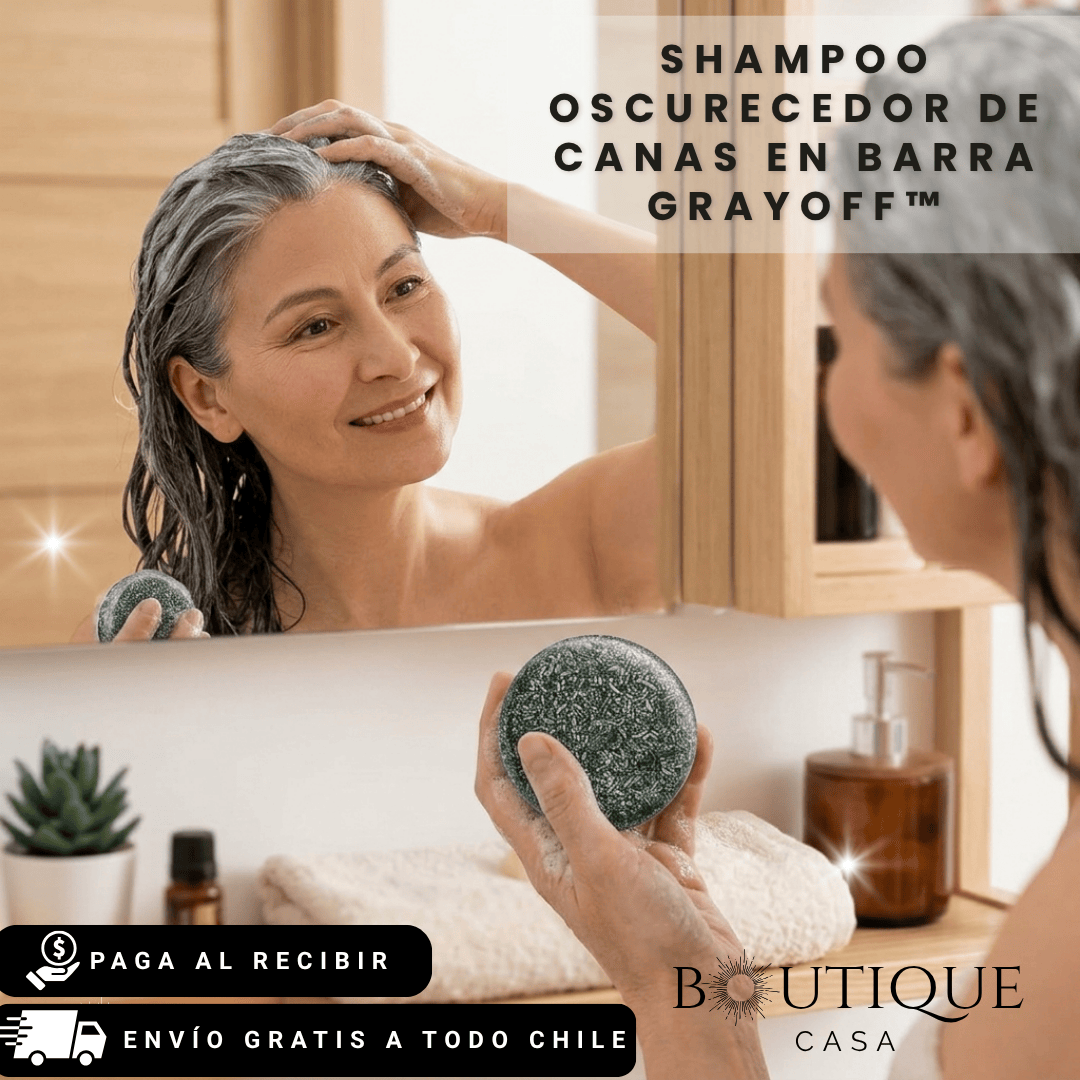 Shampoo oscurecedor de canas en barra | GrayOff™