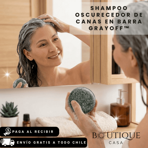 Shampoo oscurecedor de canas en barra | GrayOff™
