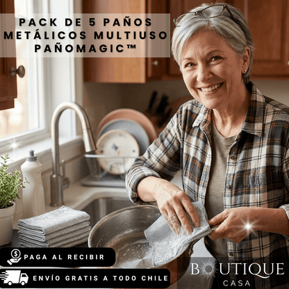 Pack de 5 paños metálicos multiuso | PañoMagic™