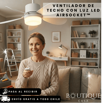Ventilador de Techo con Luz LED | AirSocket™