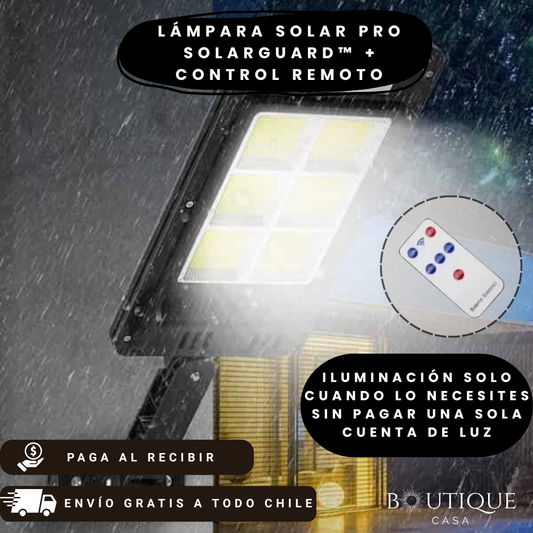 Lámpara Solar Pro | SolarGuard™ + Control Remoto