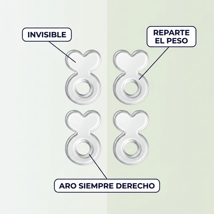 Soportes de Silicona para Aros Pesados – Invisibles y Cómodos