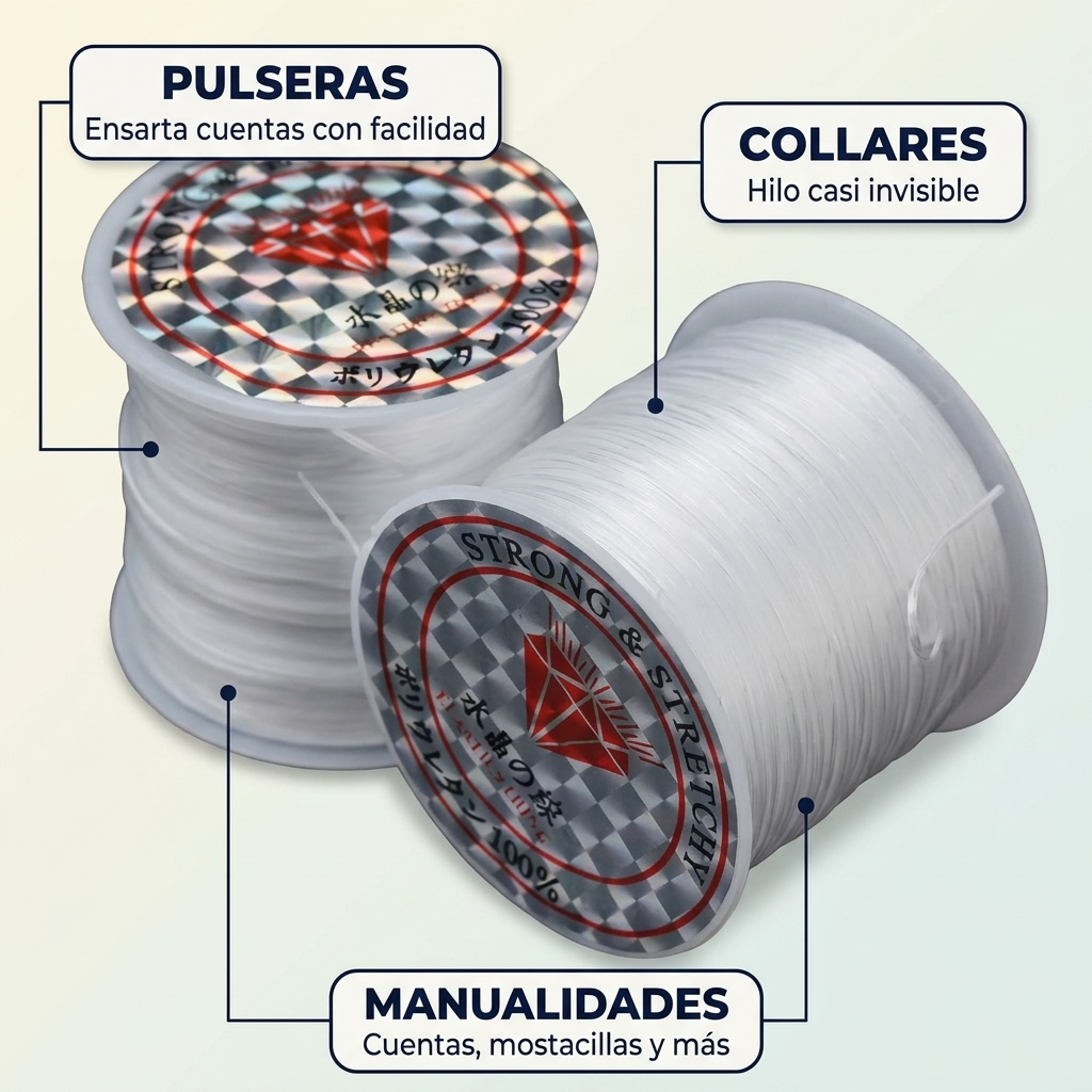 Hilo Elástico Transparente para Bisutería – Resistente y DIY