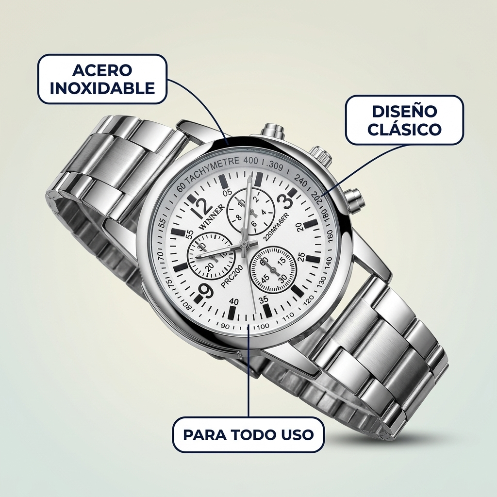 Reloj Hombre Acero Inoxidable – Elegancia Clásica Atemporal