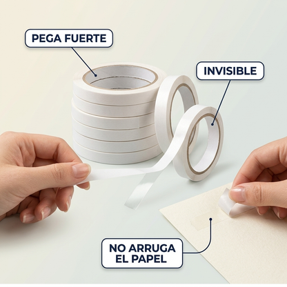 Cinta Doble Faz Transparente para Manualidades – Invisible