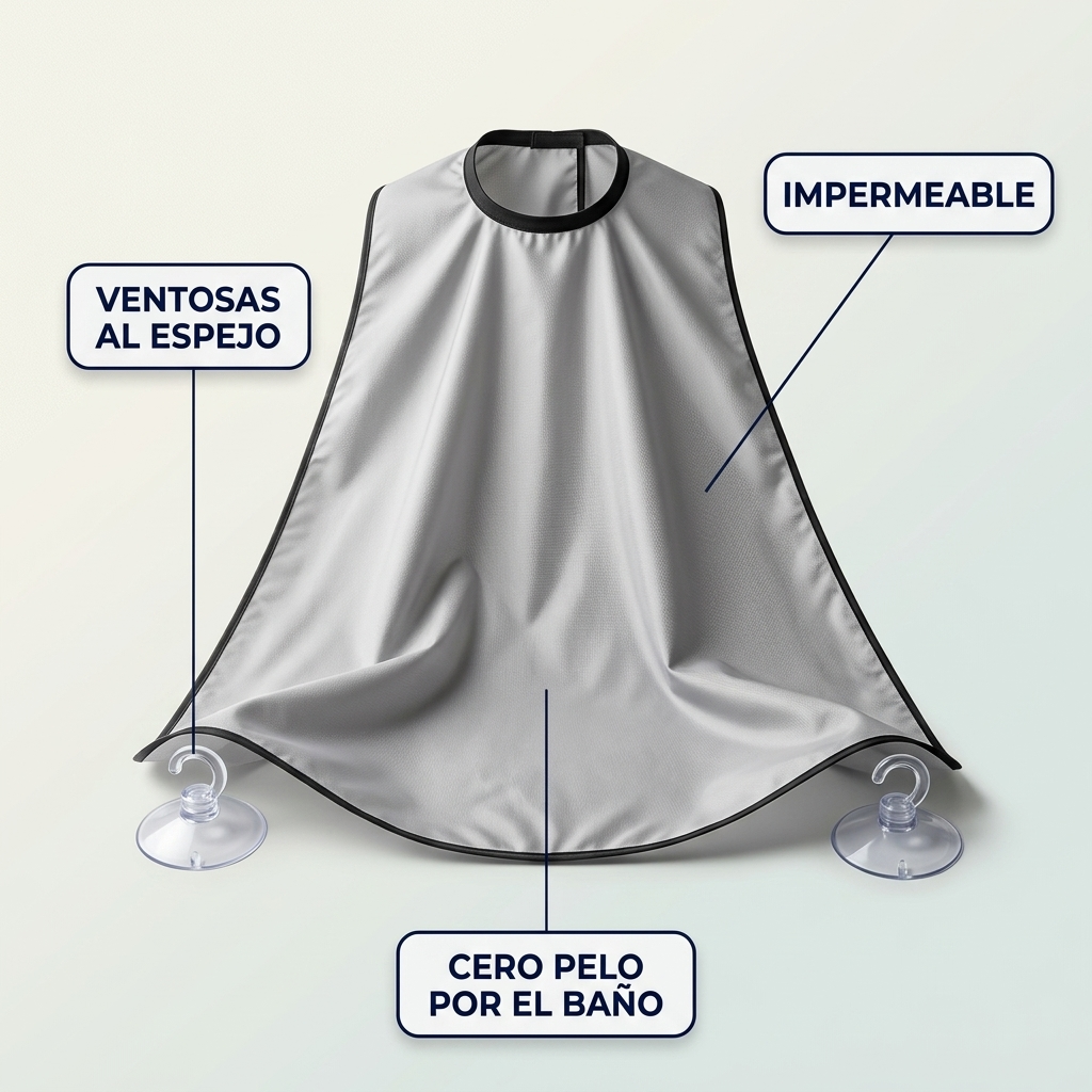 Delantal Recolector de Barba – Sin Pelos en el Lavamanos