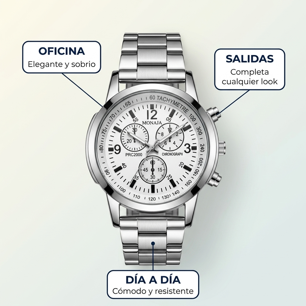Reloj Hombre Acero Inoxidable – Elegancia Clásica Atemporal