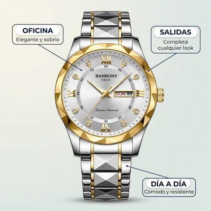 Reloj Hombre Acero Resistente al Agua – Elegante y Multifunción