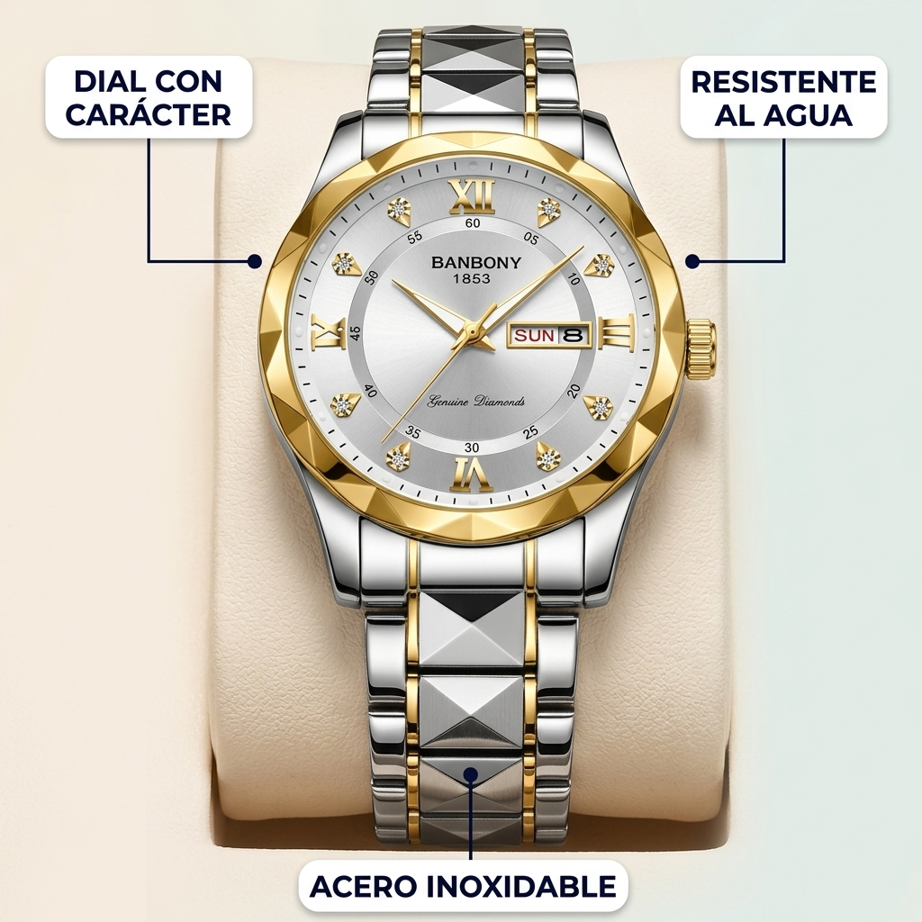 Reloj Hombre Acero Resistente al Agua – Elegante y Multifunción