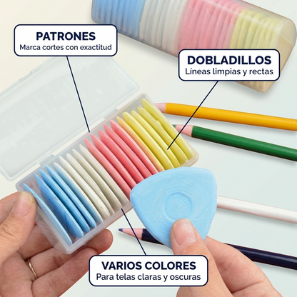 Set de Tizas de Sastre para Marcar Tela – Se Borra Fácil