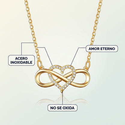 Collar Infinito Corazón Acero Inoxidable – Regalo con Amor