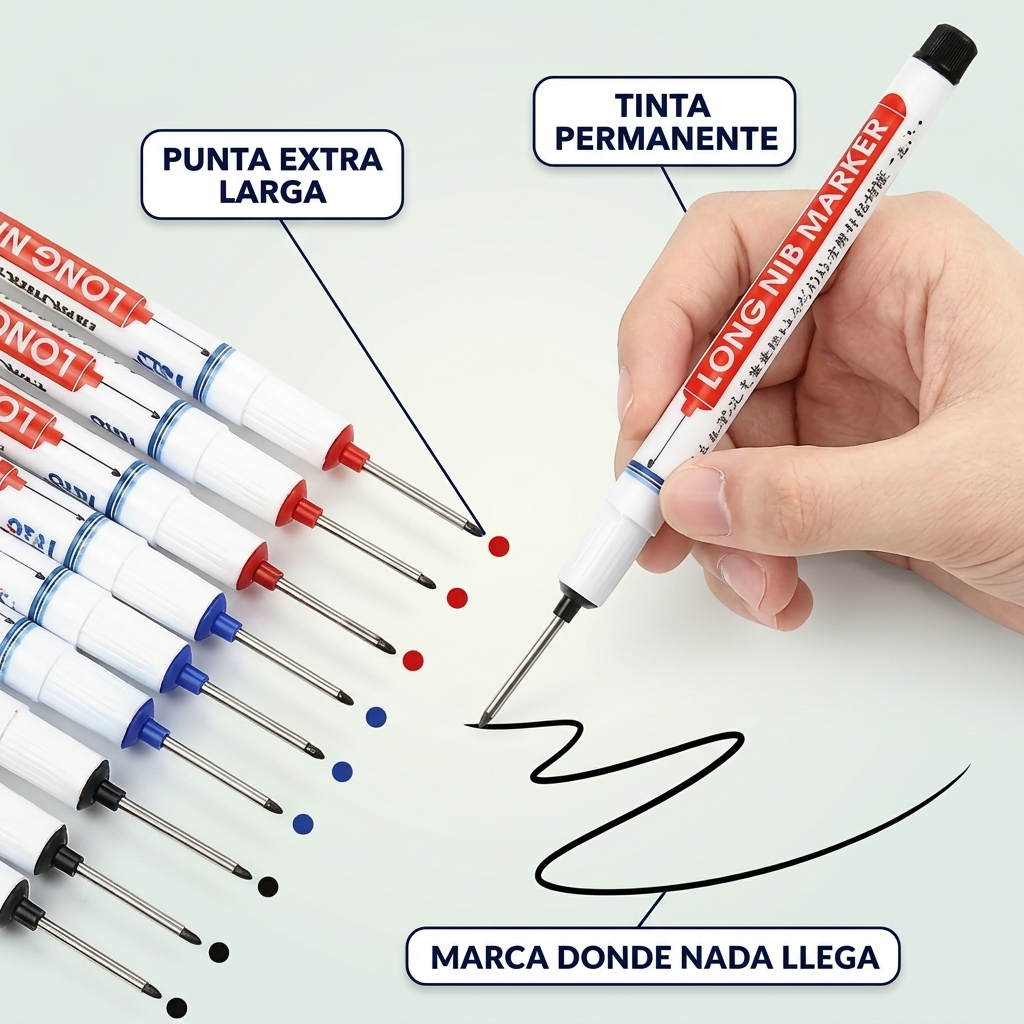 Marcadores de Punta Larga para Agujeros Profundos – Precisión