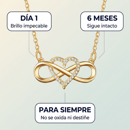 Collar Infinito Corazón Acero Inoxidable – Regalo con Amor